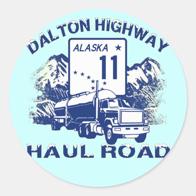 PEGATINA REDONDA DALTON HIGHWAY HAUL ROAD (Anverso)