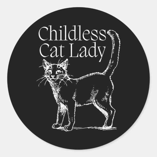 Pegatina Redonda Dama de gato infantil (Anverso)