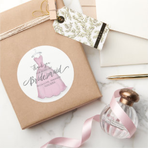 Pegatina Redonda Damas de Honor Regalos de Boda Dama Personalizados