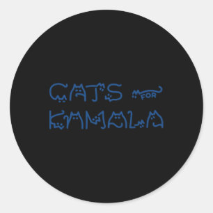 Pegatina Redonda Damas De Kamala Cat Typography Alphabet Cute Sim