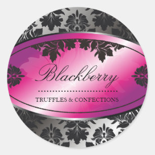 Pegatina Redonda Damasco de Trufa de Blackberry dulce de 311 años