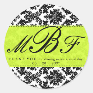 Pegatina Redonda Damask y Lime