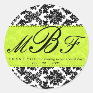 Pegatina Redonda Damask y Lime