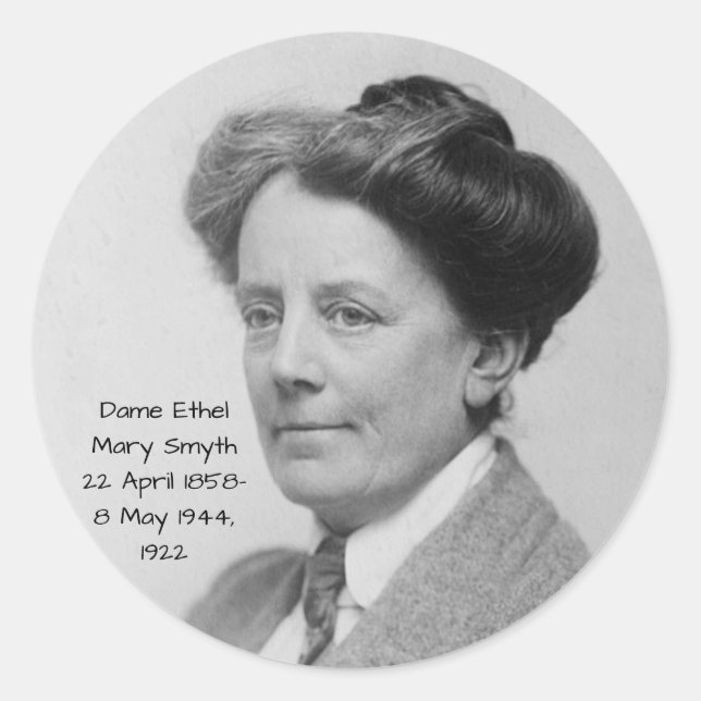 Pegatina Redonda Dame Ethel Mary Smyth, 1922 (Anverso)
