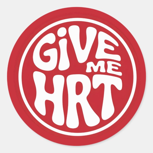 Pegatina Redonda Dame HRT Retro Protest  (Anverso)