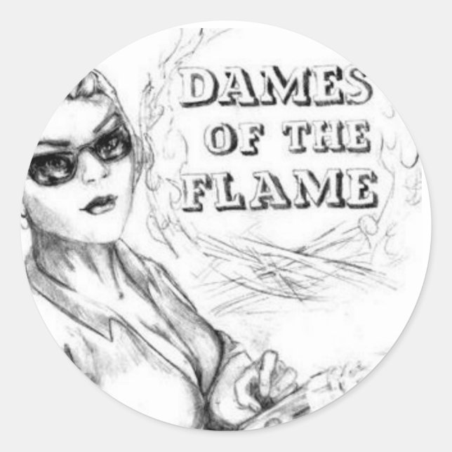 Pegatina Redonda Dames of the Flame (Anverso)