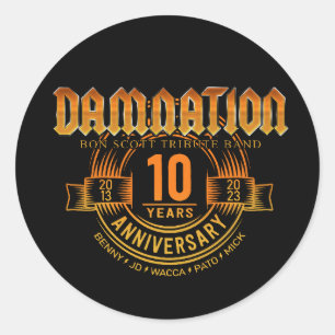 Pegatina Redonda DAMNACIÓN 10 años