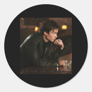 Pegatina Redonda Damon Salvatore