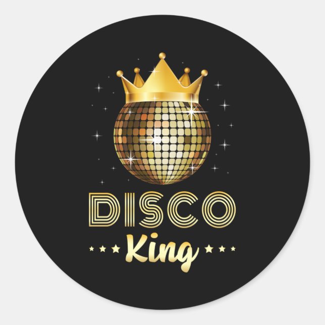 Pegatina Redonda Dance Dancing Disco King Dancer Fiesta Gift Idea (Anverso)