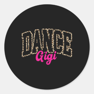 Pegatina Redonda Dance Gigi Leopard Bailando Gigi Chicas de la Vida