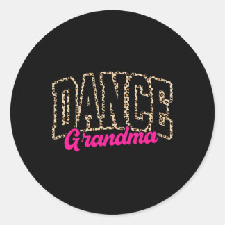 Pegatina Redonda Dance Grandma Leopard Bailando con Chicas de la vi