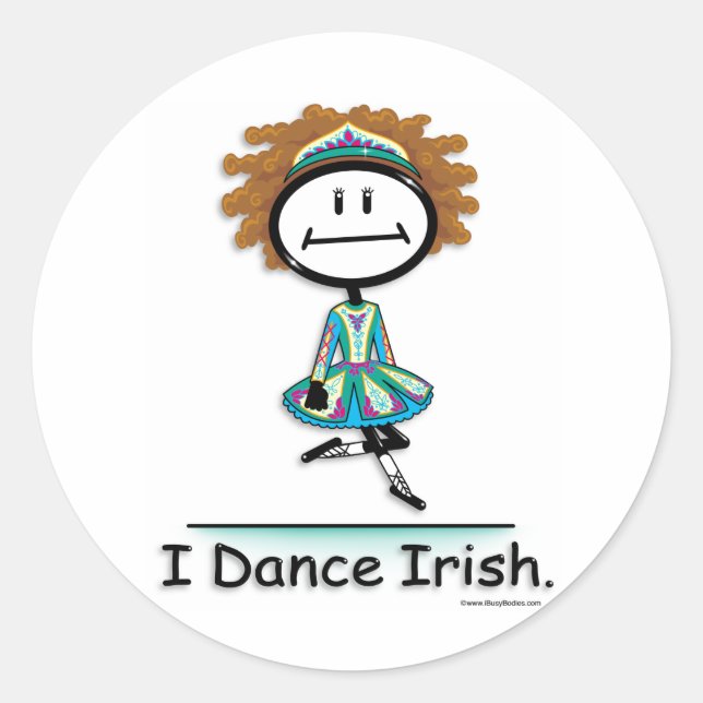 Pegatina Redonda Dance Irish (Anverso)