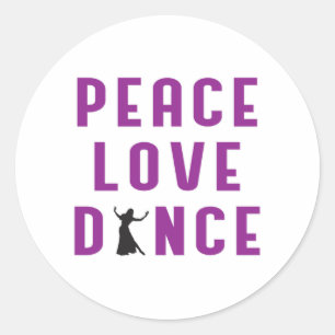 Pegatina Redonda Dance Love Dancing Fiesta Sport Dancer Funny Gift