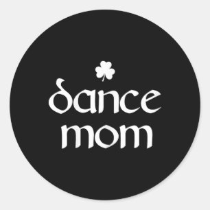 Pegatina Redonda Dance Mom Irish Shamrock Dancing Women
