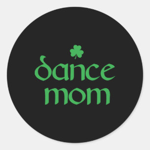 Pegatina Redonda Dance Mom Irish Shamrock Dancing Women 1