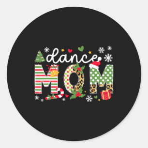 Pegatina Redonda Dance Mom Navidades Bailarina Mamá Fiesta Navidad