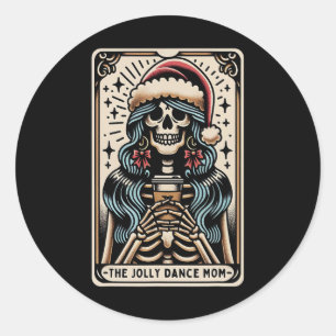 Pegatina Redonda Dance Mom Navidades Tarot Card Dancing Teacher Dau