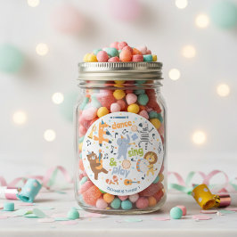 Pegatina Redonda Dance sing and play kids birthday