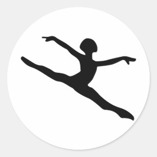 Pegatina Redonda Dancer Silhouette