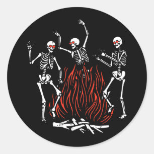 Pegatina Redonda Dancing Fire Día de San Valentín Funny Bones Amor 