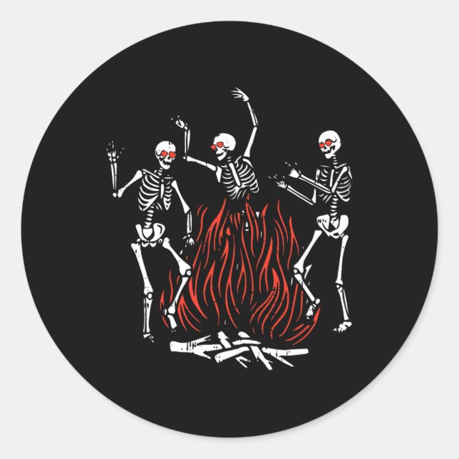 Pegatina Redonda Dancing Fire Día de San Valentín Funny Bones Amor  (Anverso)
