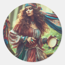 PEGATINA REDONDA DANCING GYPSI
