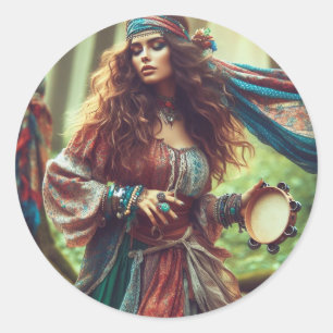 PEGATINA REDONDA DANCING GYPSI