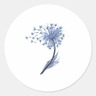 Pegatina Redonda Dandelion acuarela