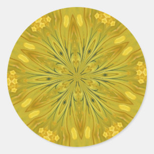 Pegatina Redonda Dandelion Kaleidoscope