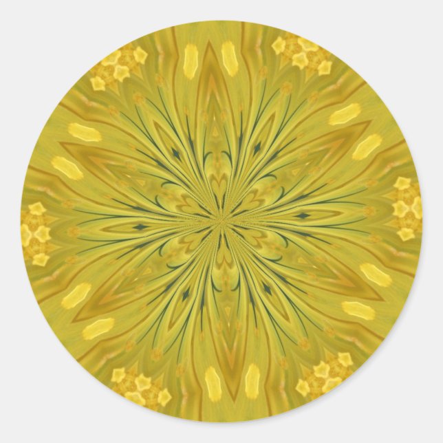 Pegatina Redonda Dandelion Kaleidoscope (Anverso)