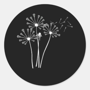 Pegatina Redonda Dandelion Lacrosse para Lacrosse Player Sport Lax 