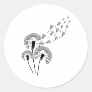 Pegatina Redonda Dandelion Shuttle Para Badminton Player Badmi