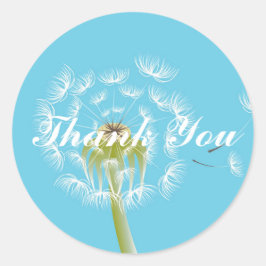 Pegatina Redonda Dandelion sky Gracias