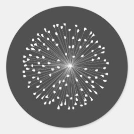 Pegatina Redonda DANDELION STARBURST en BLANCO