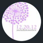 Pegatina Redonda Dandelion Wedding Stickers<br><div class="desc">Arte por Cocoa Studio</div>