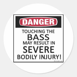 Pegatina Redonda Danger Bass