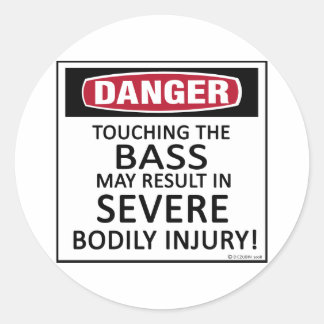 Pegatina Redonda Danger Bass
