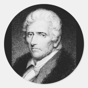 Pegatina Redonda Daniel Boone ~ American Pioneer / Frontiersman