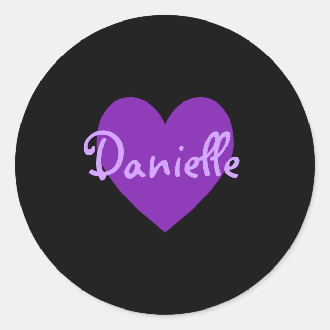 Pegatina Redonda Danielle en morado (Anverso)
