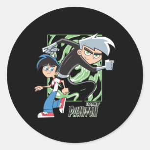 Pegatina Redonda Danny Phantom Con Danny Y Phantom
