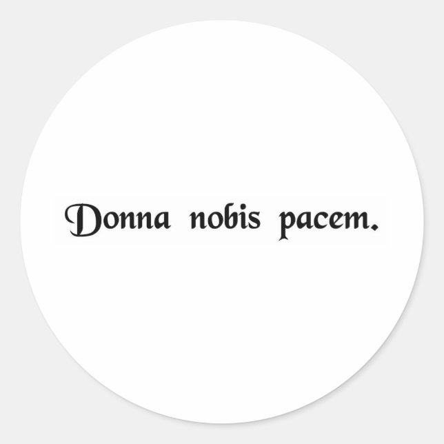 Pegatina Redonda Danos paz. (Anverso)