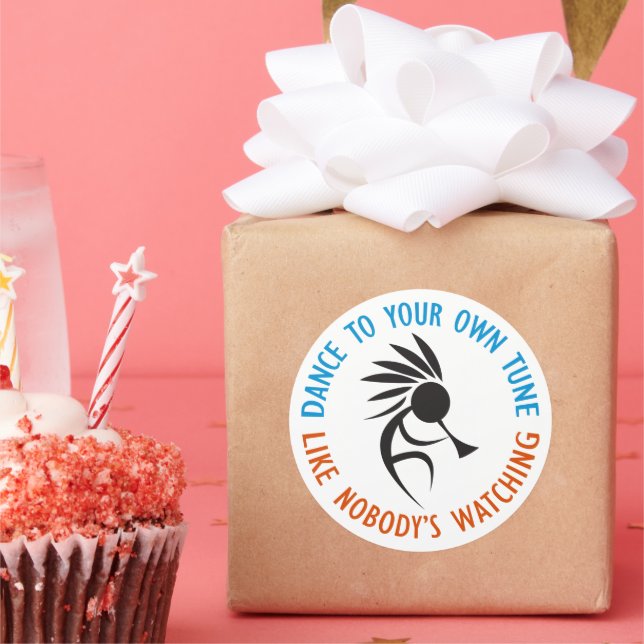 Pegatina Redonda Danza a tono propio (Fiesta)