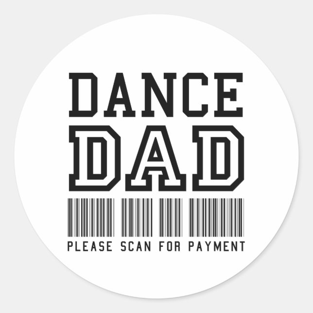 Pegatina Redonda Danza divertida papá - Escaneo para pago (Anverso)