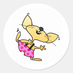 Pegatina Redonda Danza divertida Personalizado Rats