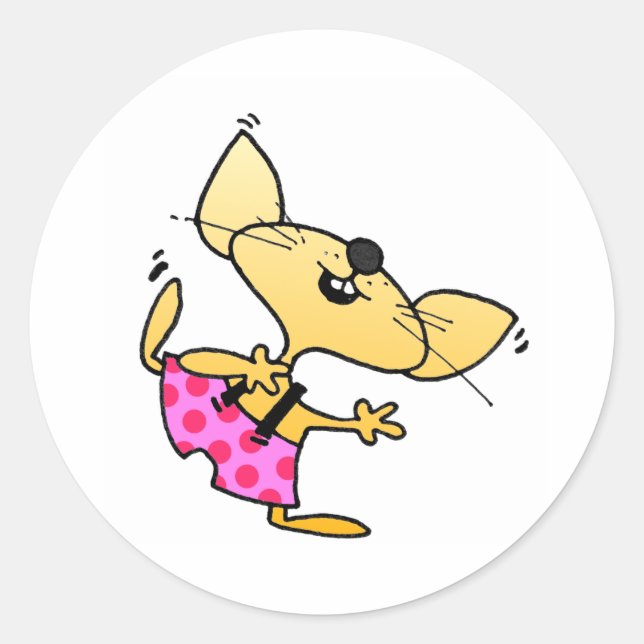 Pegatina Redonda Danza divertida Personalizado Rats (Anverso)