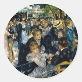 Pegatina Redonda Danza en Le Moulin de la Galette por Renoir