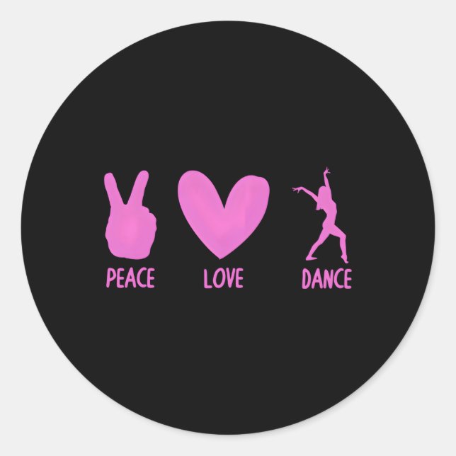 Pegatina Redonda Danza Para Bailar Relacionado Con El Hip Hop (Anverso)