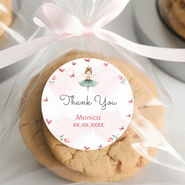 Pegatina Redonda Danza y vuelta lindo bailarina ballet niño cumplea