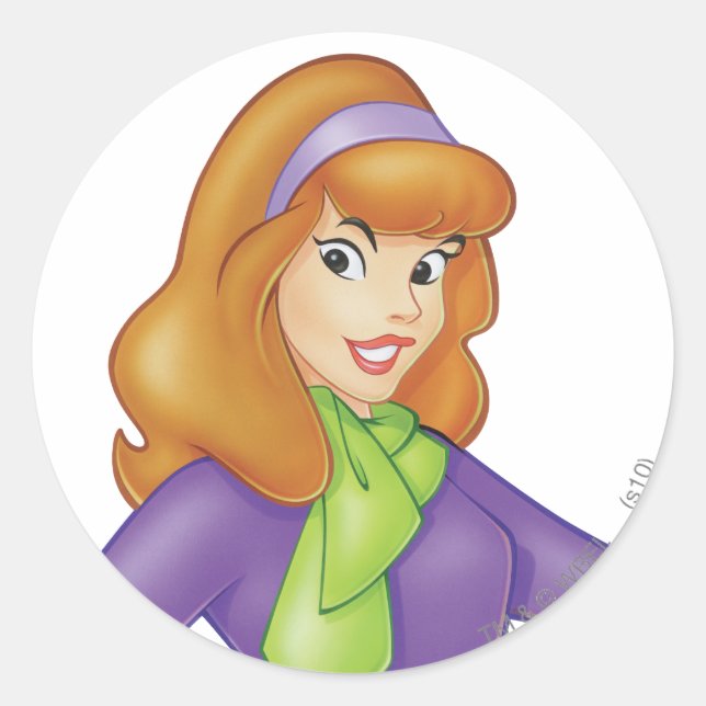 Pegatina Redonda Daphne Smiling (Anverso)