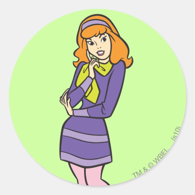 Pegatina Redonda Daphne Wondering (Anverso)